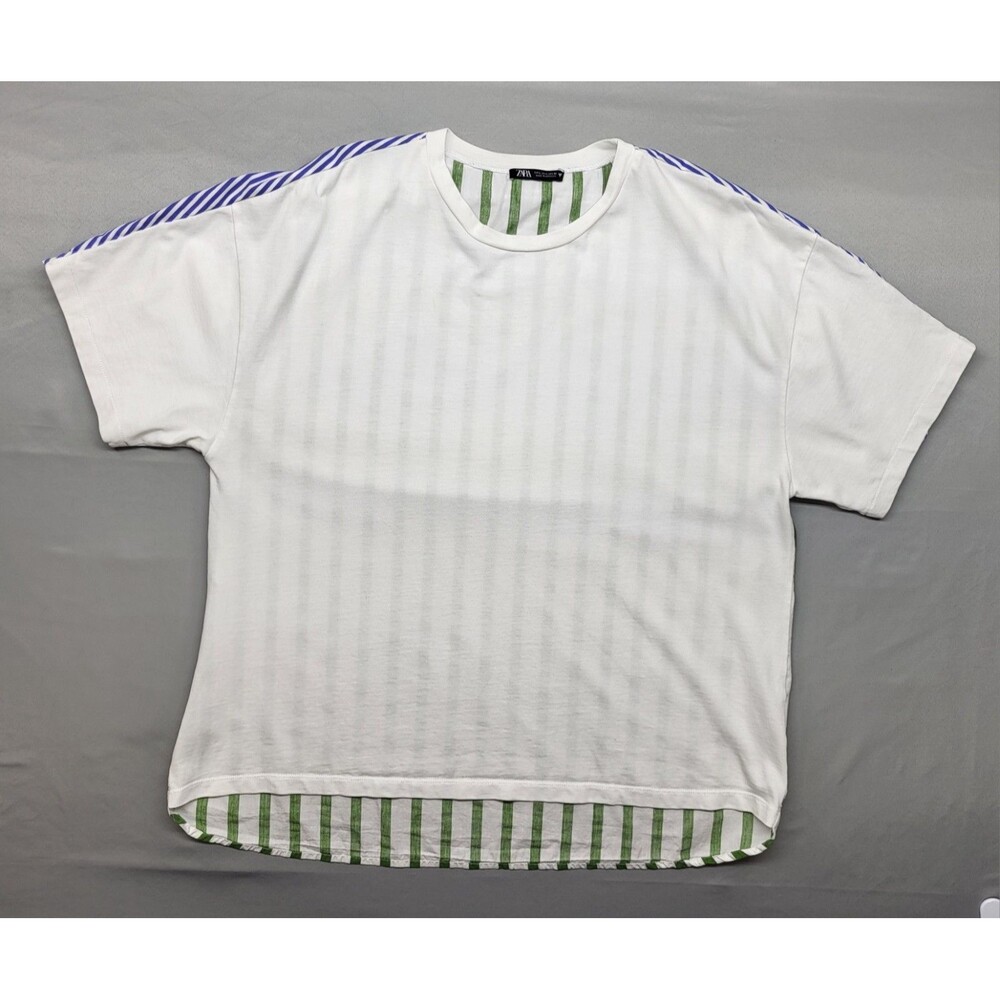 ZARA Oversized Hybrid T-Shirt Size L - Rare Multi-Pattern Design - Picture 5 of 10